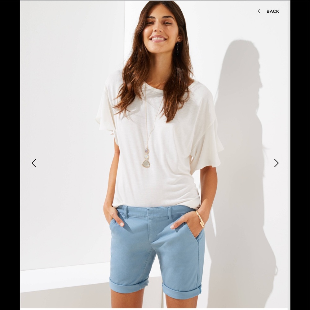 ANN TAYLOR LOFT SIZE 0 BERMUDA ROLL SHORT - Picture 2 of 7